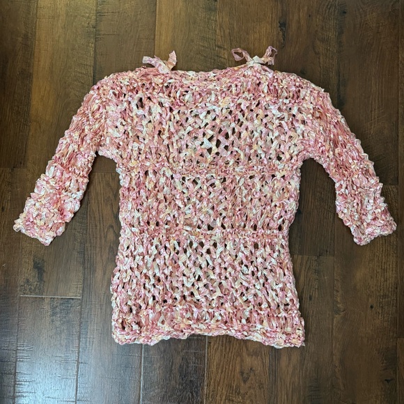 Hand knit with large needles draped tunic / dress / beach coverup NWOT